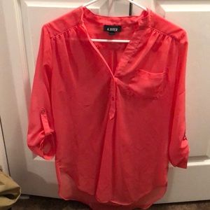 Sheer coral tunic